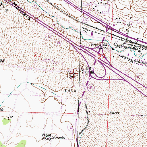 Topographic Map of KMIN-AM (Grants), NM