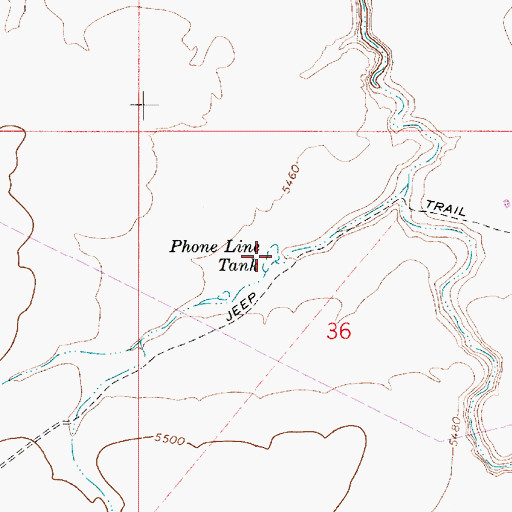 Topographic Map of Phone Line Tank, AZ