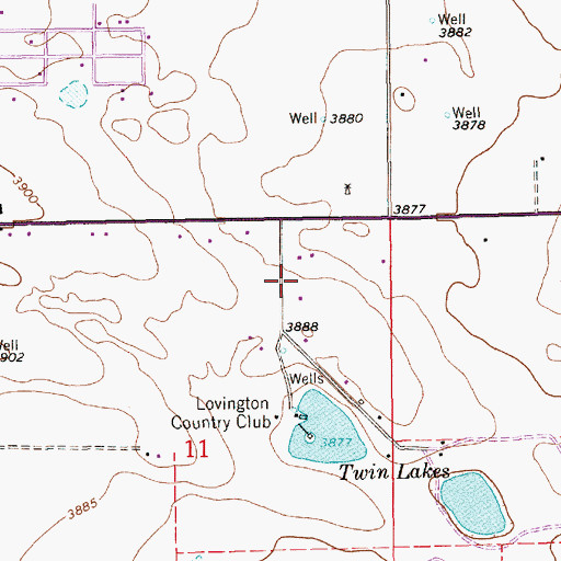 Topographic Map of KLEA-AM (Lovington), NM