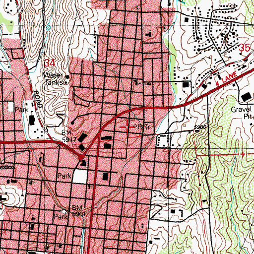 Topographic Map of KSIL-AM (Silver City), NM