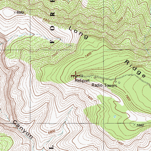 Topographic Map of KINN-FM (Alamogordo), NM