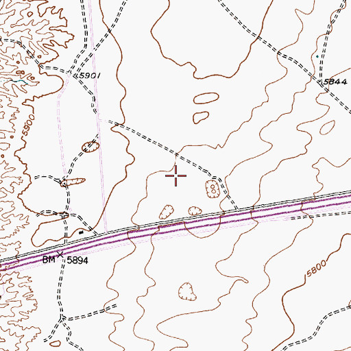 Topographic Map of KMYI-FM (Armijo), NM