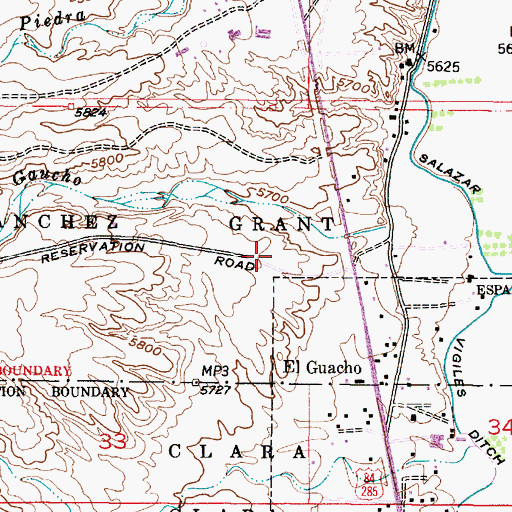 Topographic Map of KTDE-FM (Espanola), NM