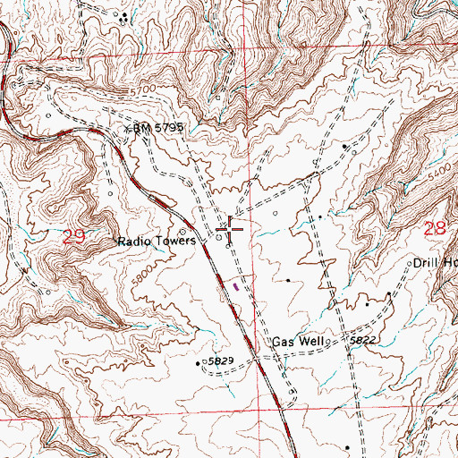 Topographic Map of KSJE-FM (Farmington), NM