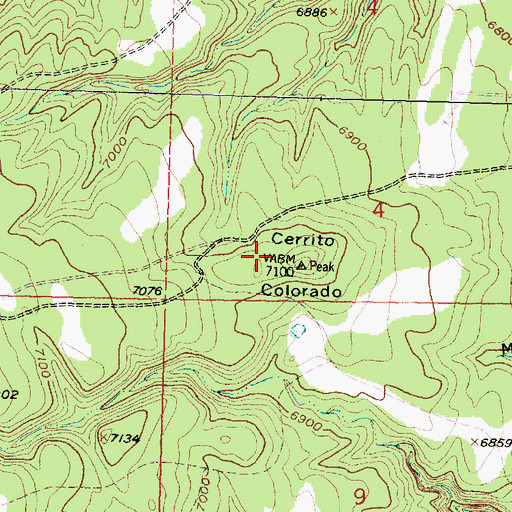 Topographic Map of KZNM-FM (Grants), NM