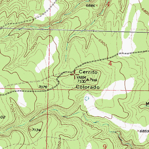 Topographic Map of KLLT-FM (Grants), NM