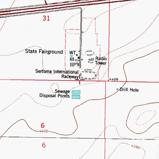 Topographic Map of KRWG-FM (Las Cruces), NM