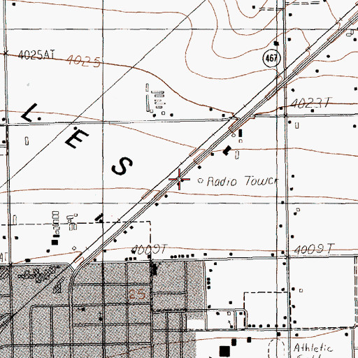 Topographic Map of KSEL-FM (Portales), NM
