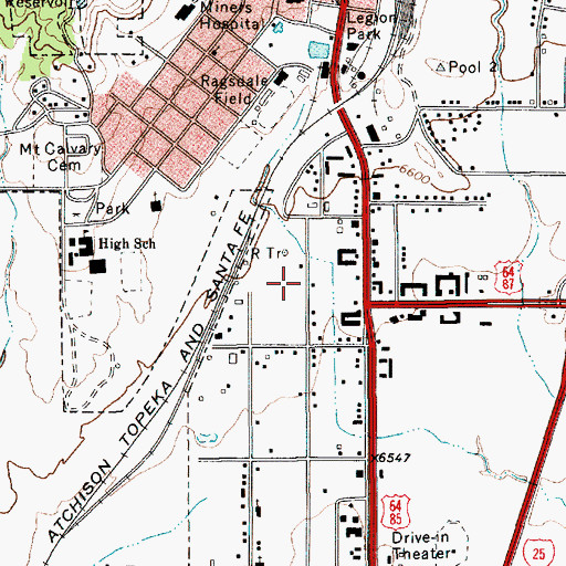 Topographic Map of KRTN-FM (Raton), NM