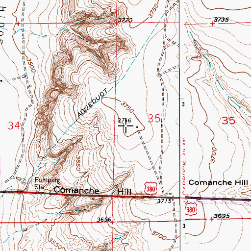 Topographic Map of KBCQ-FM (Roswell), NM