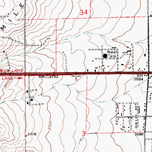 Topographic Map of KSFX-FM (Roswell), NM