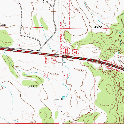 Topographic Map of KHWY-FM (Santa Rosa), NM