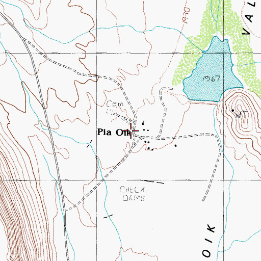 Topographic Map of Pia Oik, AZ