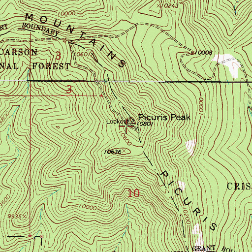 Topographic Map of KTAO-FM (Taos), NM