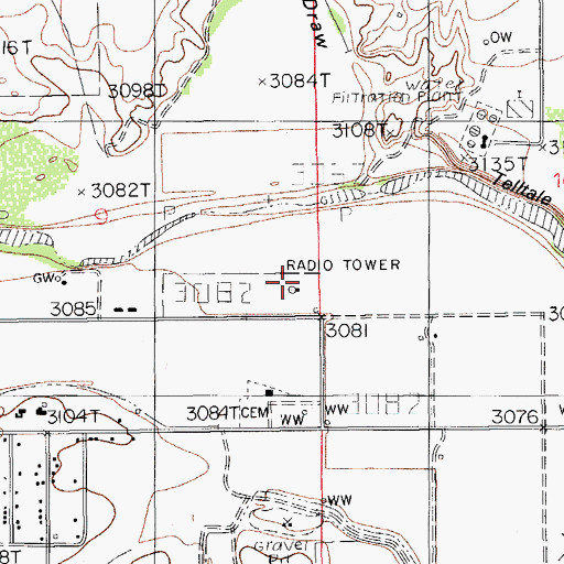 Topographic Map of KDIR-TV (Carlsbad), NM