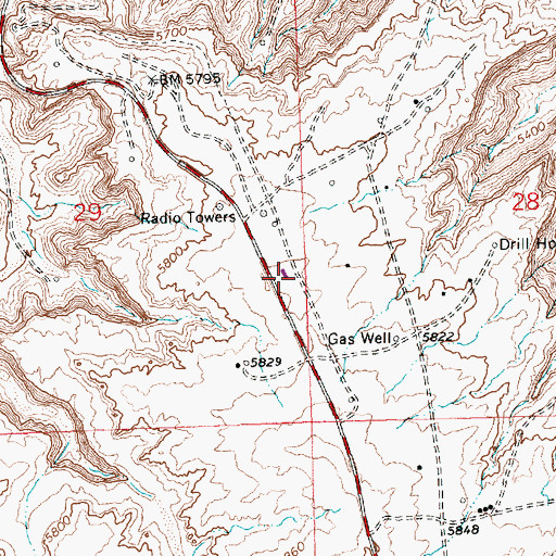 Topographic Map of KOBF-TV (Farmington), NM