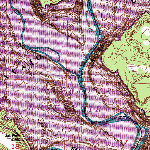 Topographic Map of Los Pinos River, NM