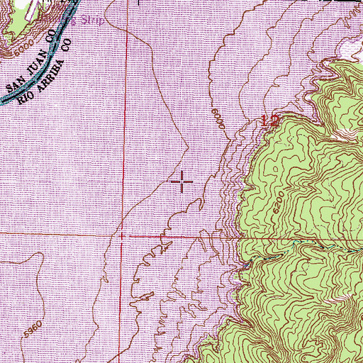 Topographic Map of Rosa (historical), NM