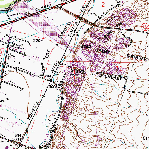 Topographic Map of KDEF-AM (Albuquerque), NM