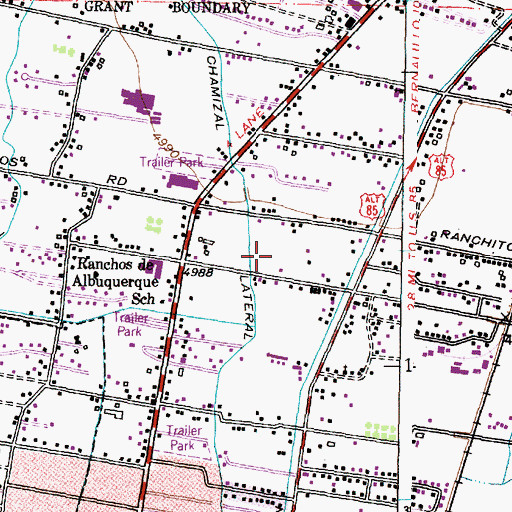 Topographic Map of KZKL-AM (Albuquerque), NM