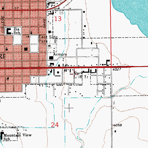Topographic Map of KTNM-AM (Tucumcari), NM