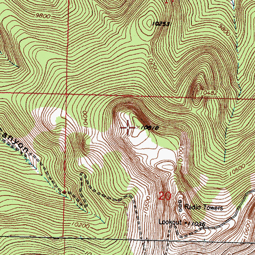 Topographic Map of KLLT-FM (Grants), NM