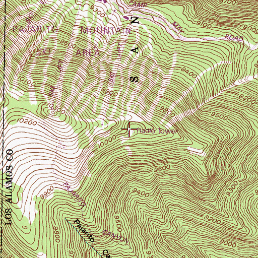 Topographic Map of KRBL-FM (Los Alamos), NM