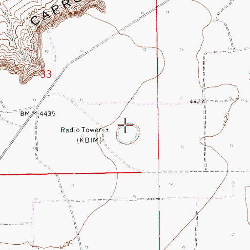 Topographic Map of KBIM-FM (Roswell), NM