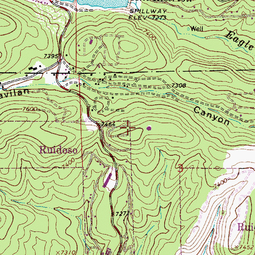 Topographic Map of KWES-FM (Ruidoso), NM