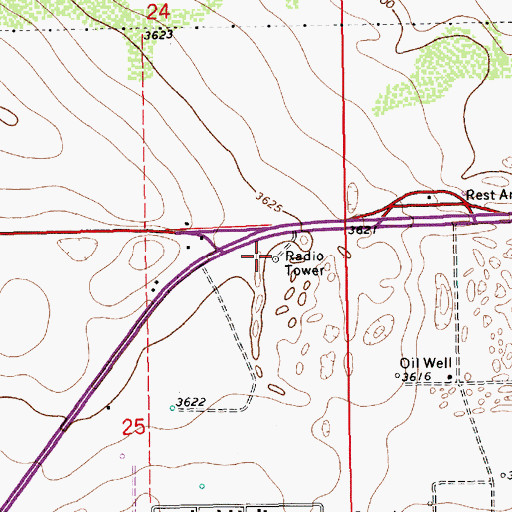 Topographic Map of KHFT-TV (Hobbs), NM