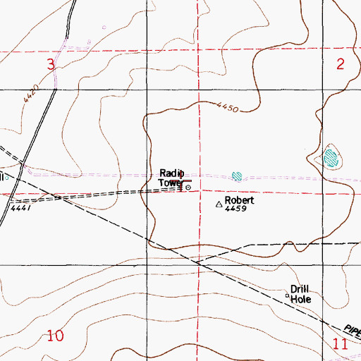 Topographic Map of KENW-TV (Portales), NM