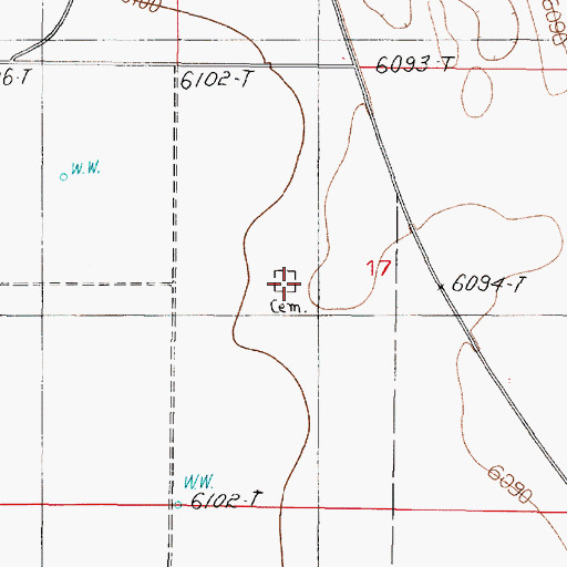 Topographic Map of Farmer Cemetery, NM