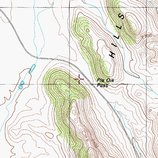 Topographic Map of Pia Oik Pass, AZ