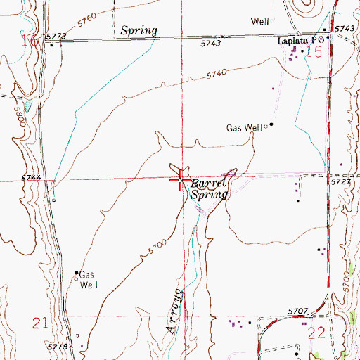 Topographic Map of Barrel Spring, NM