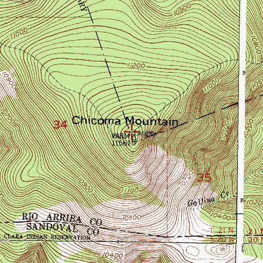 Topographic Map of Chicoma Mountain, NM