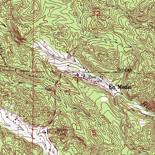 Topographic Map of En Medio, NM