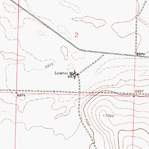 Topographic Map of Lorenzo Well, NM