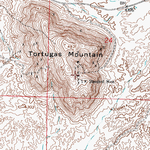 Topographic Map of SK Standard Mine, NM