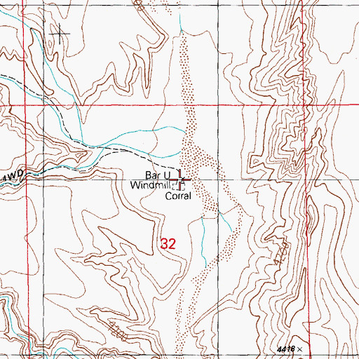 Topographic Map of Bar U Windmill, NM
