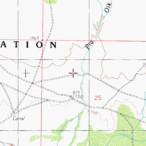 Topographic Map of Pia Oik Wash, AZ