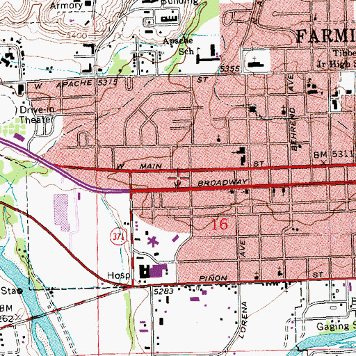 Topographic Map of American Plaza, NM