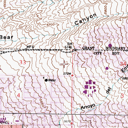Topographic Map of Saint Stephens United Methodist Church, NM