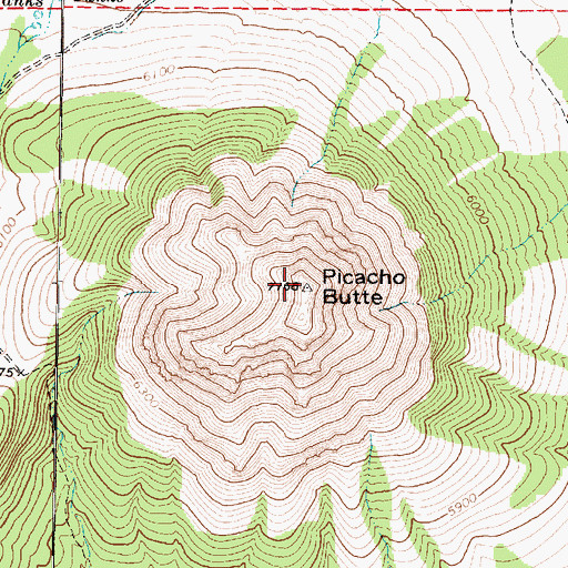 Topographic Map of Picacho Butte, AZ