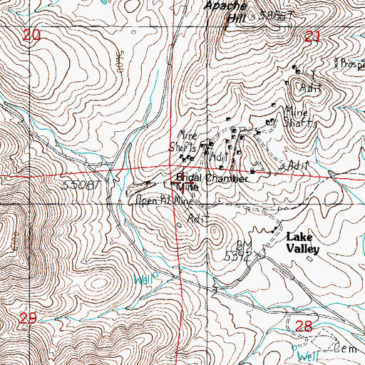 Topographic Map of Sierra Grande Mine, NM