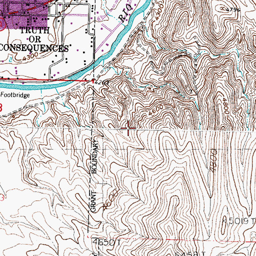 Topographic Map of Sampson Mine, NM