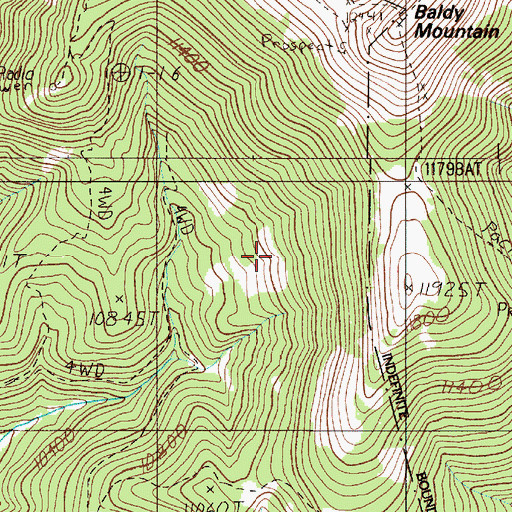 Topographic Map of Woodland Mine, NM