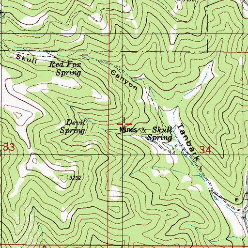 Topographic Map of Old Red Fox Mine, NM