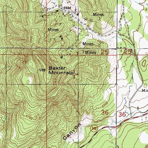 Topographic Map of Omega Mine, NM