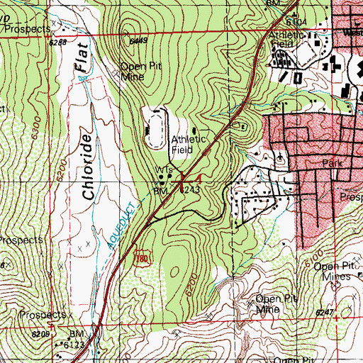 Topographic Map of Silver Ribbon Mine, NM
