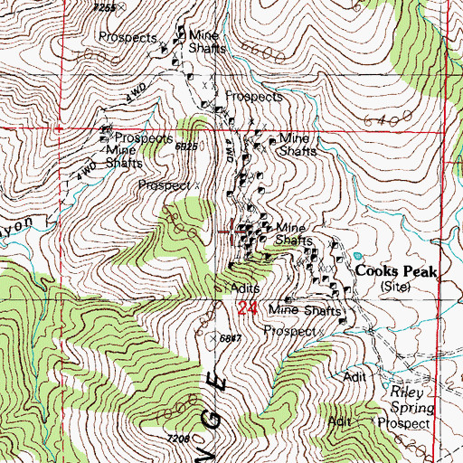 Topographic Map of Webster Mine, NM